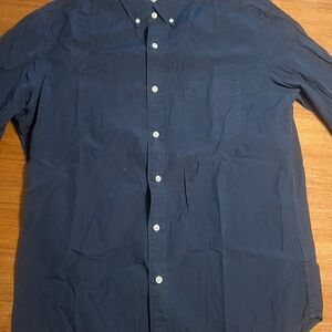 J. Crew Dark Blue Casual Button-Down Shirt Men’s Large Slim